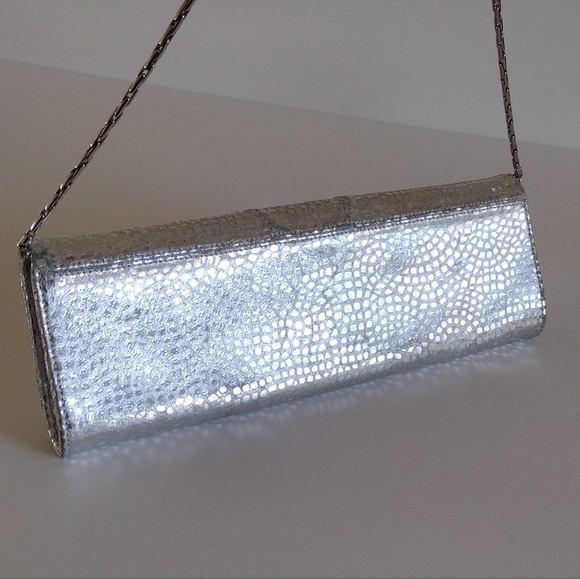 Inge Christopher Animal Print Soft Leather Swarovski Crystal Clutch Handbag